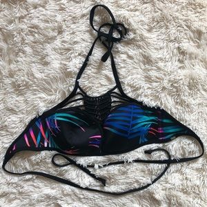 VS Pink Halter Bikini Top Sz L